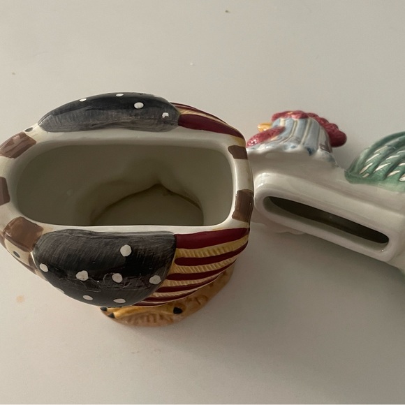 collectible ceramic Sakura Debbie Mumm Rooster Condiment Dish or Sugar Bowl - Picture 3 of 6